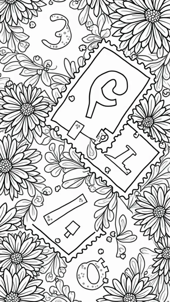 coloring pages of stamps